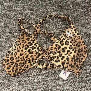Cheetah Criss Cross Sports Bra